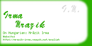 irma mrazik business card